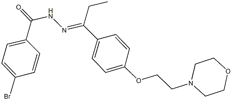4-bromo-N'-(1-{4-[2-(4-morpholinyl)ethoxy]phenyl}propylidene)benzohydrazide 结构式
