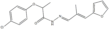 2-(4-chlorophenoxy)-N'-[3-(2-furyl)-2-methyl-2-propenylidene]propanohydrazide,492441-40-4,结构式