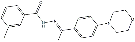 3-methyl-N'-{1-[4-(4-morpholinyl)phenyl]ethylidene}benzohydrazide 化学構造式