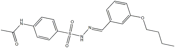 N-(4-{[2-(3-butoxybenzylidene)hydrazino]sulfonyl}phenyl)acetamide 化学構造式