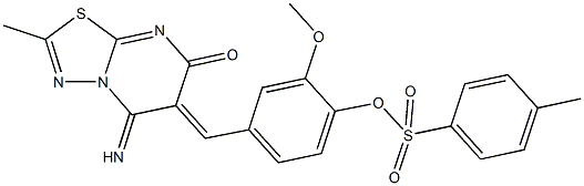 4-[(5-imino-2-methyl-7-oxo-5H-[1,3,4]thiadiazolo[3,2-a]pyrimidin-6(7H)-ylidene)methyl]-2-methoxyphenyl 4-methylbenzenesulfonate,492451-13-5,结构式