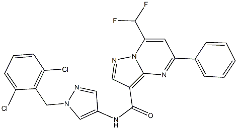 N-[1-(2,6-dichlorobenzyl)-1H-pyrazol-4-yl]-7-(difluoromethyl)-5-phenylpyrazolo[1,5-a]pyrimidine-3-carboxamide Structure