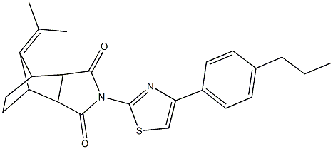 10-(1-methylethylidene)-4-[4-(4-propylphenyl)-1,3-thiazol-2-yl]-4-azatricyclo[5.2.1.0~2,6~]decane-3,5-dione Structure