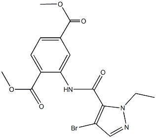 dimethyl 2-{[(4-bromo-1-ethyl-1H-pyrazol-5-yl)carbonyl]amino}terephthalate|