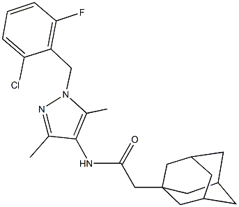 2-(1-adamantyl)-N-[1-(2-chloro-6-fluorobenzyl)-3,5-dimethyl-1H-pyrazol-4-yl]acetamide Struktur