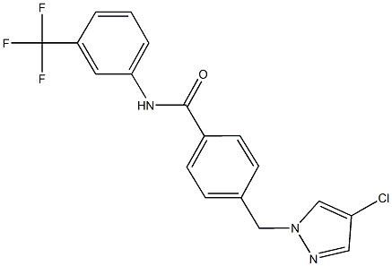 4-[(4-chloro-1H-pyrazol-1-yl)methyl]-N-[3-(trifluoromethyl)phenyl]benzamide Structure