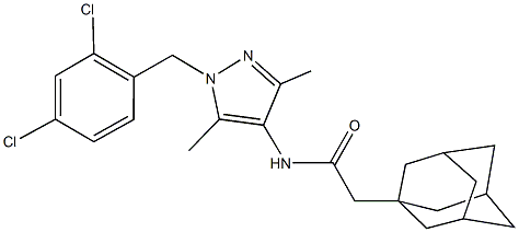 2-(1-adamantyl)-N-[1-(2,4-dichlorobenzyl)-3,5-dimethyl-1H-pyrazol-4-yl]acetamide 结构式