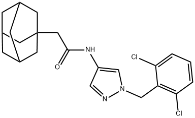 2-(1-adamantyl)-N-[1-(2,6-dichlorobenzyl)-1H-pyrazol-4-yl]acetamide Struktur