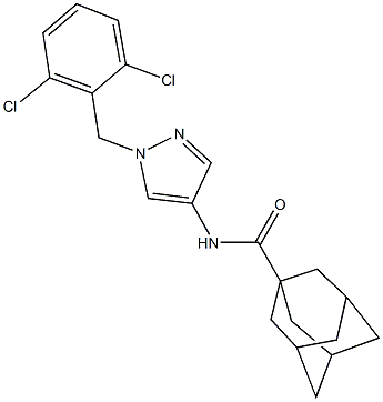 N-[1-(2,6-dichlorobenzyl)-1H-pyrazol-4-yl]-1-adamantanecarboxamide Struktur