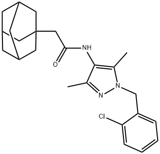 2-(1-adamantyl)-N-[1-(2-chlorobenzyl)-3,5-dimethyl-1H-pyrazol-4-yl]acetamide Structure