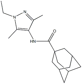 N-(1-ethyl-3,5-dimethyl-1H-pyrazol-4-yl)-1-adamantanecarboxamide 结构式