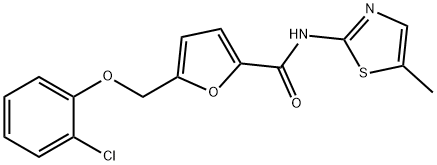 5-[(2-chlorophenoxy)methyl]-N-(5-methyl-1,3-thiazol-2-yl)-2-furamide,492997-65-6,结构式