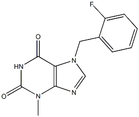 7-(2-fluorobenzyl)-3-methyl-3,7-dihydro-1H-purine-2,6-dione 结构式