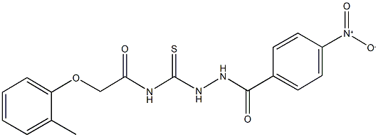 N-[(2-{4-nitrobenzoyl}hydrazino)carbothioyl]-2-(2-methylphenoxy)acetamide,492998-33-1,结构式