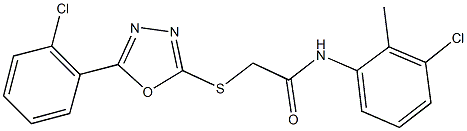 N-(3-chloro-2-methylphenyl)-2-{[5-(2-chlorophenyl)-1,3,4-oxadiazol-2-yl]sulfanyl}acetamide Structure