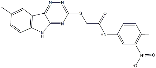 N-{3-nitro-4-methylphenyl}-2-[(8-methyl-5H-[1,2,4]triazino[5,6-b]indol-3-yl)sulfanyl]acetamide|