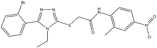 2-{[5-(2-bromophenyl)-4-ethyl-4H-1,2,4-triazol-3-yl]sulfanyl}-N-{4-nitro-2-methylphenyl}acetamide|