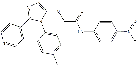 N-{4-nitrophenyl}-2-{[4-(4-methylphenyl)-5-pyridin-4-yl-4H-1,2,4-triazol-3-yl]sulfanyl}acetamide Struktur