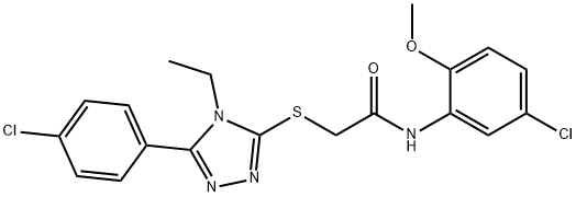N-(5-chloro-2-methoxyphenyl)-2-{[5-(4-chlorophenyl)-4-ethyl-4H-1,2,4-triazol-3-yl]sulfanyl}acetamide Struktur