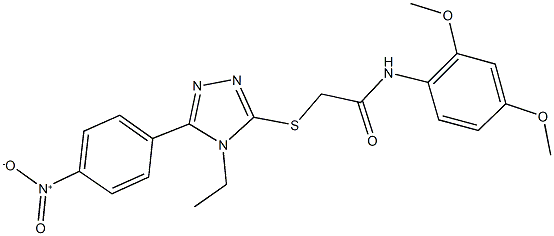 N-(2,4-dimethoxyphenyl)-2-[(4-ethyl-5-{4-nitrophenyl}-4H-1,2,4-triazol-3-yl)sulfanyl]acetamide Struktur