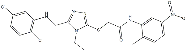 2-({5-[(2,5-dichloroanilino)methyl]-4-ethyl-4H-1,2,4-triazol-3-yl}sulfanyl)-N-{5-nitro-2-methylphenyl}acetamide Structure