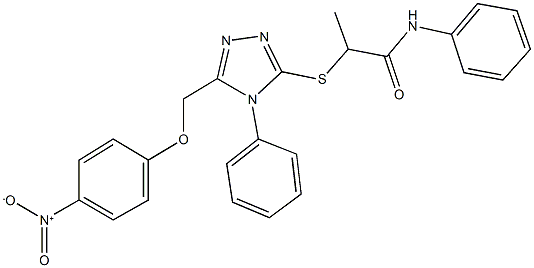 2-{[5-({4-nitrophenoxy}methyl)-4-phenyl-4H-1,2,4-triazol-3-yl]sulfanyl}-N-phenylpropanamide Structure