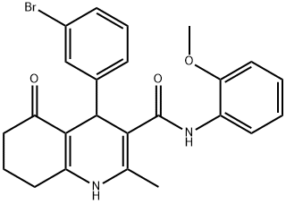 4-(3-bromophenyl)-2-methyl-N-[2-(methyloxy)phenyl]-5-oxo-1,4,5,6,7,8-hexahydroquinoline-3-carboxamide Structure