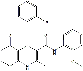 4-(2-bromophenyl)-2-methyl-N-[2-(methyloxy)phenyl]-5-oxo-1,4,5,6,7,8-hexahydroquinoline-3-carboxamide Structure