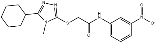 2-[(5-cyclohexyl-4-methyl-4H-1,2,4-triazol-3-yl)sulfanyl]-N-{3-nitrophenyl}acetamide Struktur