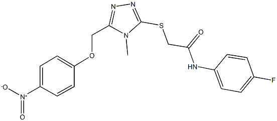 N-(4-fluorophenyl)-2-{[5-({4-nitrophenoxy}methyl)-4-methyl-4H-1,2,4-triazol-3-yl]sulfanyl}acetamide Struktur