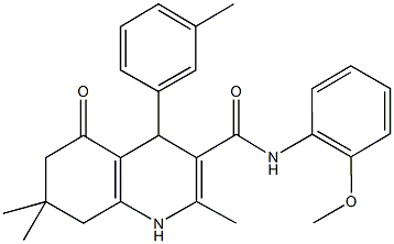 2,7,7-trimethyl-N-[2-(methyloxy)phenyl]-4-(3-methylphenyl)-5-oxo-1,4,5,6,7,8-hexahydroquinoline-3-carboxamide|