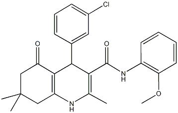 4-(3-chlorophenyl)-2,7,7-trimethyl-N-[2-(methyloxy)phenyl]-5-oxo-1,4,5,6,7,8-hexahydroquinoline-3-carboxamide|