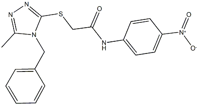 2-[(4-benzyl-5-methyl-4H-1,2,4-triazol-3-yl)sulfanyl]-N-{4-nitrophenyl}acetamide Struktur