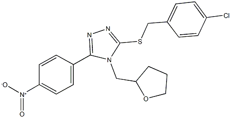 3-[(4-chlorobenzyl)sulfanyl]-5-{4-nitrophenyl}-4-(tetrahydro-2-furanylmethyl)-4H-1,2,4-triazole,493023-56-6,结构式