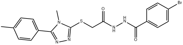 N'-(4-bromobenzoyl)-2-{[4-methyl-5-(4-methylphenyl)-4H-1,2,4-triazol-3-yl]sulfanyl}acetohydrazide Struktur