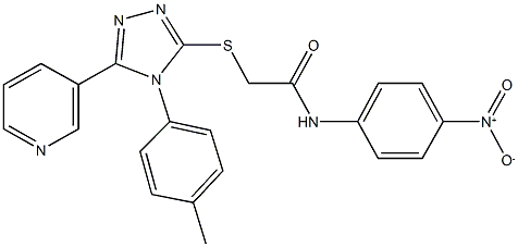 N-{4-nitrophenyl}-2-{[4-(4-methylphenyl)-5-(3-pyridinyl)-4H-1,2,4-triazol-3-yl]sulfanyl}acetamide,493023-89-5,结构式