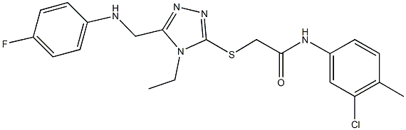 N-(3-chloro-4-methylphenyl)-2-({4-ethyl-5-[(4-fluoroanilino)methyl]-4H-1,2,4-triazol-3-yl}sulfanyl)acetamide Structure