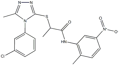 2-{[4-(3-chlorophenyl)-5-methyl-4H-1,2,4-triazol-3-yl]sulfanyl}-N-{5-nitro-2-methylphenyl}propanamide,493027-61-5,结构式