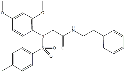 2-{2,4-dimethoxy[(4-methylphenyl)sulfonyl]anilino}-N-(2-phenylethyl)acetamide Structure