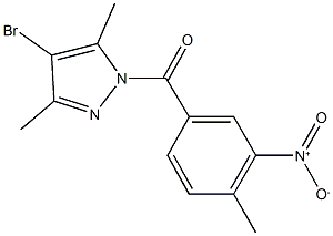 4-bromo-1-{3-nitro-4-methylbenzoyl}-3,5-dimethyl-1H-pyrazole 化学構造式