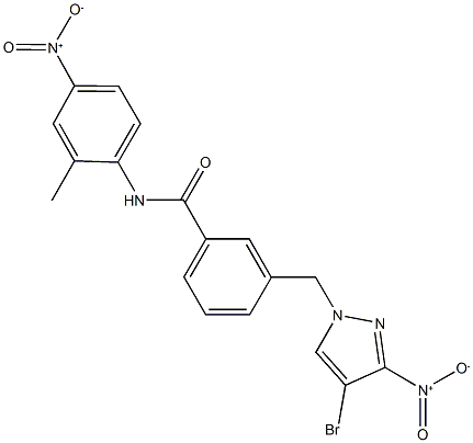 3-({4-bromo-3-nitro-1H-pyrazol-1-yl}methyl)-N-{4-nitro-2-methylphenyl}benzamide Structure