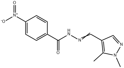 N'-[(1,5-dimethyl-1H-pyrazol-4-yl)methylene]-4-nitrobenzohydrazide Struktur