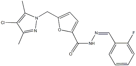 493032-31-8 5-[(4-chloro-3,5-dimethyl-1H-pyrazol-1-yl)methyl]-N'-(2-fluorobenzylidene)-2-furohydrazide