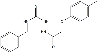 N-benzyl-2-[(4-methylphenoxy)acetyl]hydrazinecarbothioamide Struktur