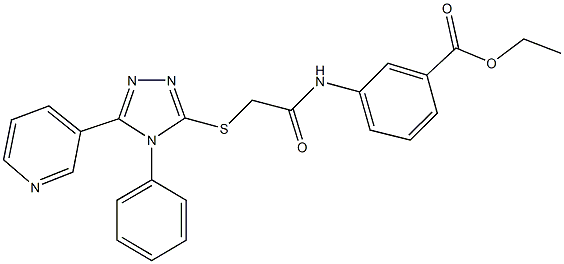 ethyl 3-[({[4-phenyl-5-(3-pyridinyl)-4H-1,2,4-triazol-3-yl]sulfanyl}acetyl)amino]benzoate Structure