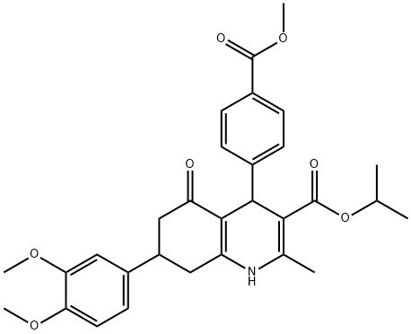isopropyl 7-(3,4-dimethoxyphenyl)-4-[4-(methoxycarbonyl)phenyl]-2-methyl-5-oxo-1,4,5,6,7,8-hexahydro-3-quinolinecarboxylate Structure