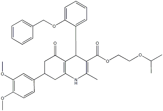 494194-30-8 2-isopropoxyethyl 4-[2-(benzyloxy)phenyl]-7-(3,4-dimethoxyphenyl)-2-methyl-5-oxo-1,4,5,6,7,8-hexahydro-3-quinolinecarboxylate