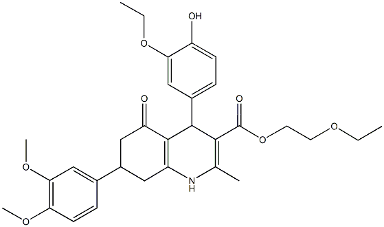 494194-89-7 2-ethoxyethyl 7-(3,4-dimethoxyphenyl)-4-(3-ethoxy-4-hydroxyphenyl)-2-methyl-5-oxo-1,4,5,6,7,8-hexahydro-3-quinolinecarboxylate