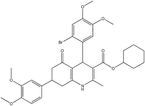 494194-96-6 cyclohexyl 4-(2-bromo-4,5-dimethoxyphenyl)-7-(3,4-dimethoxyphenyl)-2-methyl-5-oxo-1,4,5,6,7,8-hexahydro-3-quinolinecarboxylate