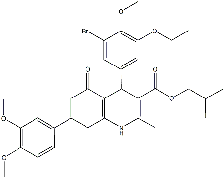 isobutyl 4-(3-bromo-5-ethoxy-4-methoxyphenyl)-7-(3,4-dimethoxyphenyl)-2-methyl-5-oxo-1,4,5,6,7,8-hexahydro-3-quinolinecarboxylate|